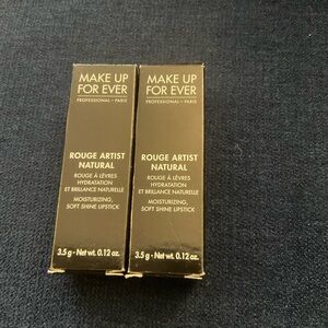 Makeup Forever bundle of two NWT Rouge Artist moisturizing soft shine lipstick